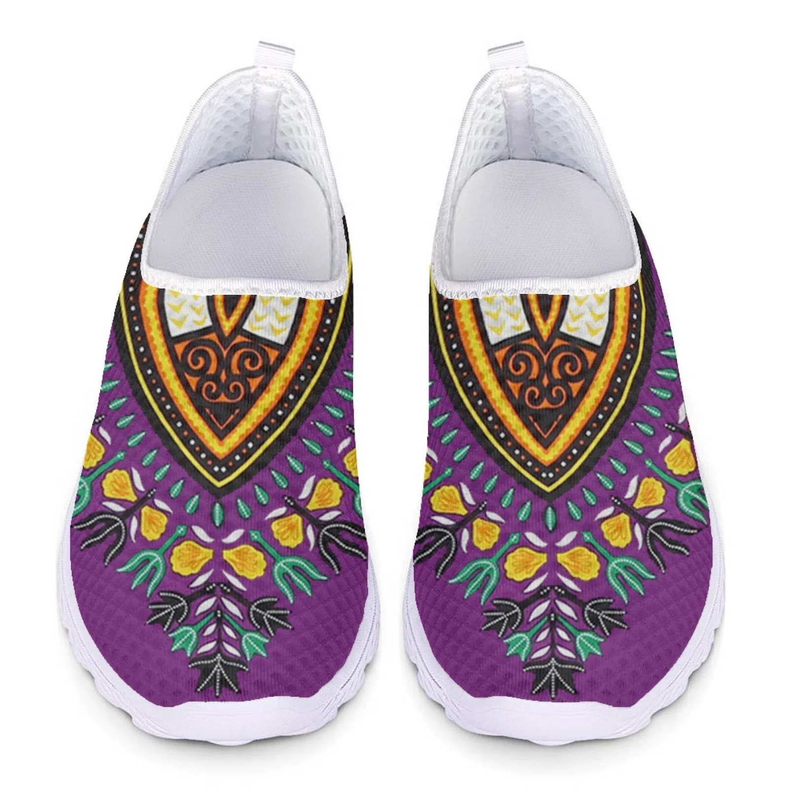 INSTANTARTS African Pattern Women Sneakers Flats Comfortable Slip On Vulcanized Shoes Air Mesh Water Shoes Women Zapatos Mujer