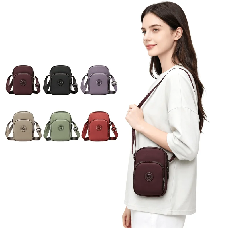 Women's Lightweight Nylon Crossbody Bag Trendy Korean Style Casual Shoulder Handbag Large Capacity Travel Essential