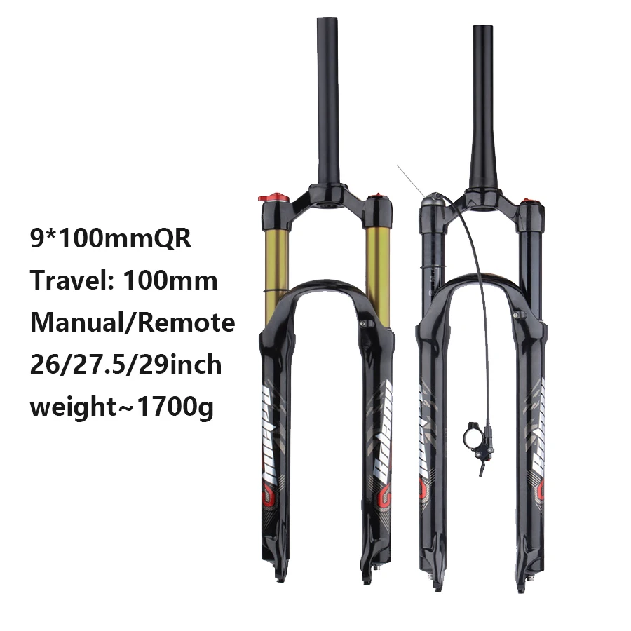 Bolany MTB Air Fork Suspension Bicycle Front Suspension Travel 120mm 26/27.5/29inch Straight/Tapered Tube 9*100mm QR Bike Part