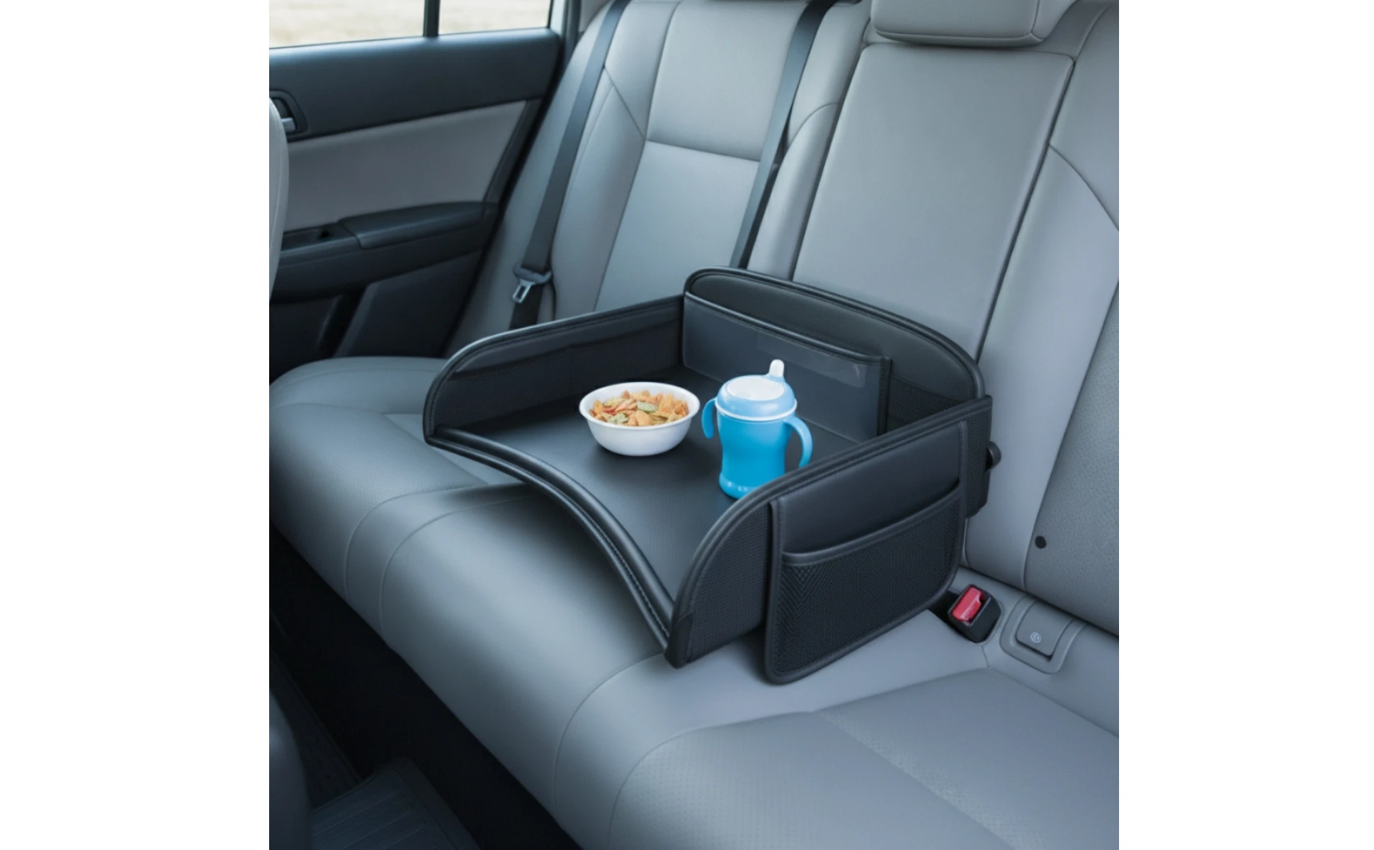 Car Back-Seat Tray Table Child-Friendly-Friendly in-Vehicle Activity Tray with Mesh Pockets Easy to Install Non-Slip