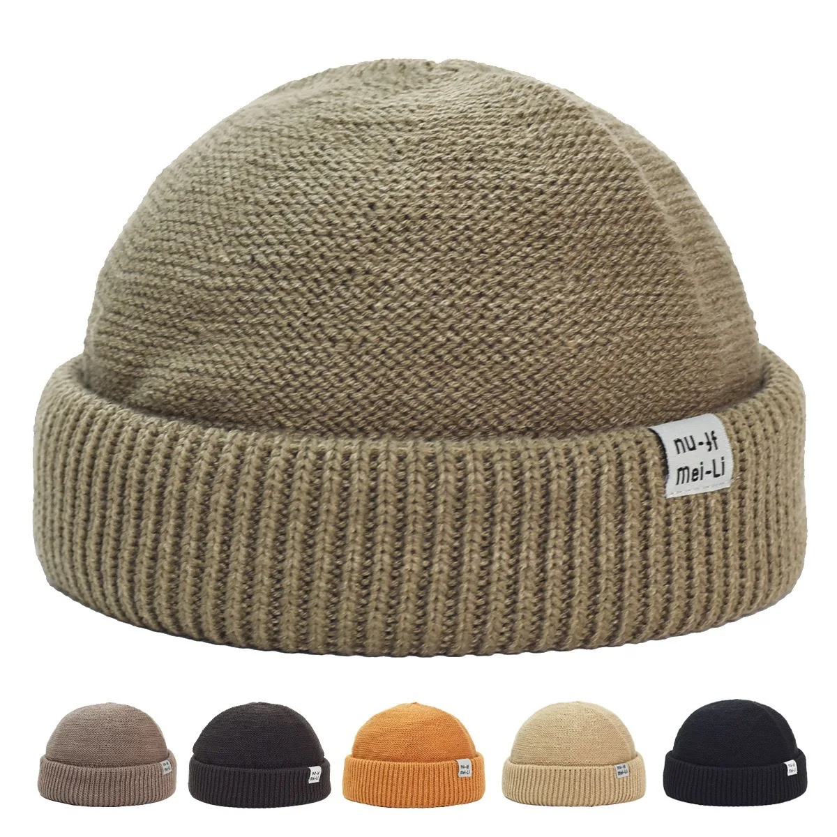 Hip Hop Beanie Knitted Hat Men Fashion Skullcap Autumn Women Winter Brimless Baggy Melon Cap Cuff Docker Fisherman Beanies Hat