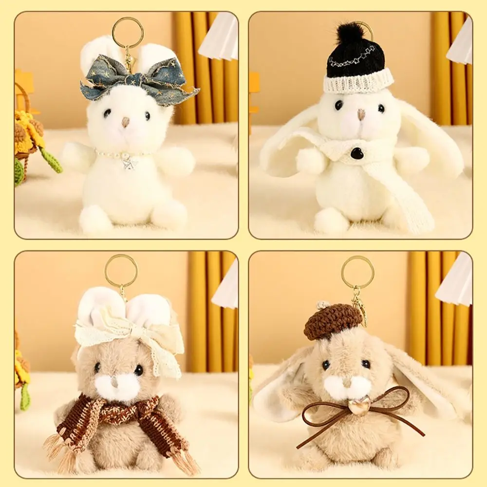 

New Plush Bunny Doll Keychain Pendant PP cotton Cartoon Rabbit Keyring Doll Bag Accessories Gift