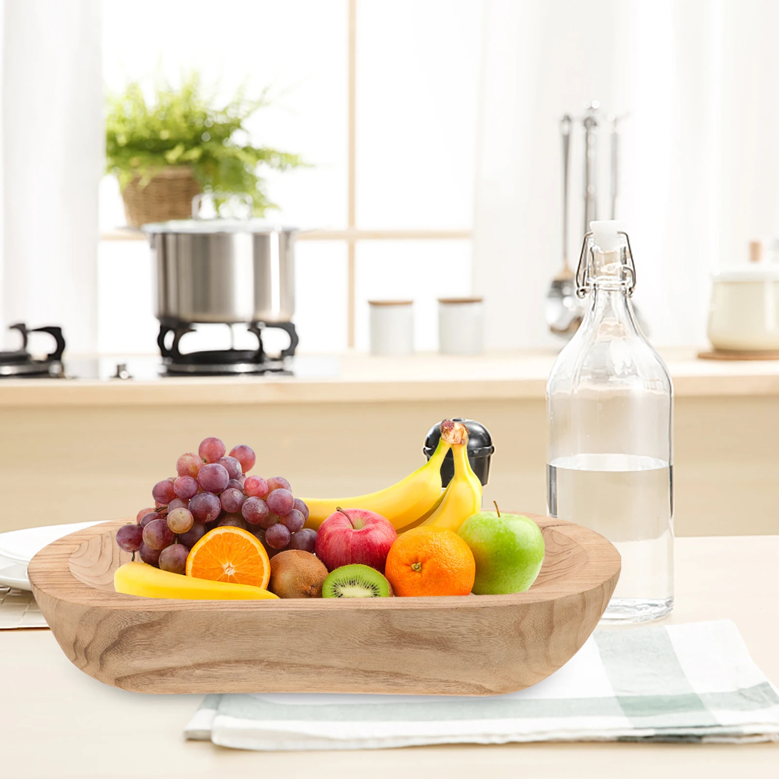

Wooden Decorative Rustic Farmhouse Style Handcrafted For Table Centerpiece Wood Serving Bowl Decorative Bowls Wood Bowl Decor