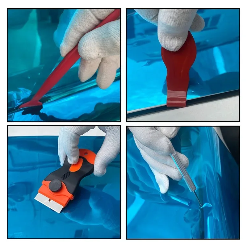 21 قطعة ألياف الكربون طلاء السيارات الحلاقة أدوات الفينيل التفاف لاصق غشائي التفاف السيارات نافذة تينت احباط عصا ممسحة مكشطة