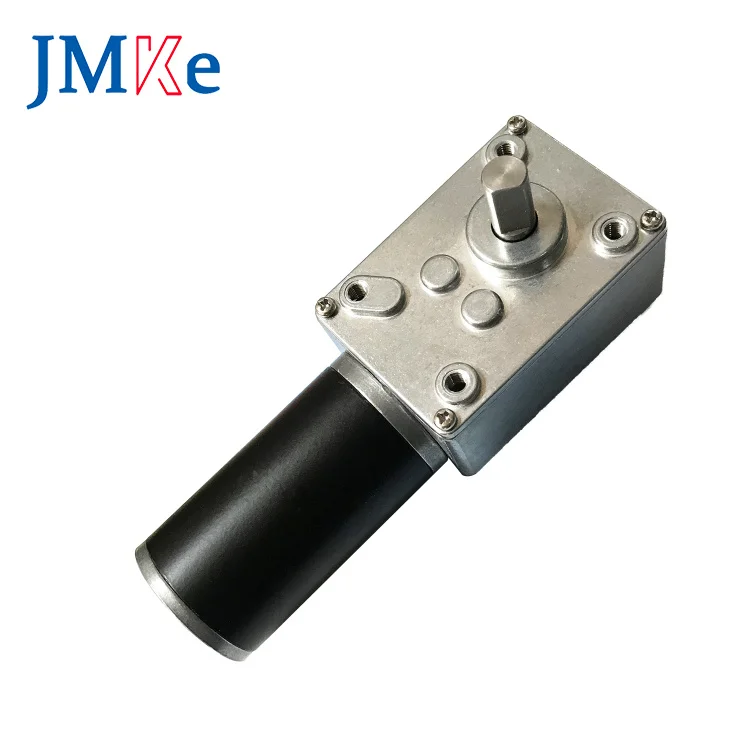 JMKE A58SW31ZY Customized Brush DC Permanent Magnet Worm Gear Motor 12V/24V High Torque Low RPM 7-470rpm for Fan Smart Home Use