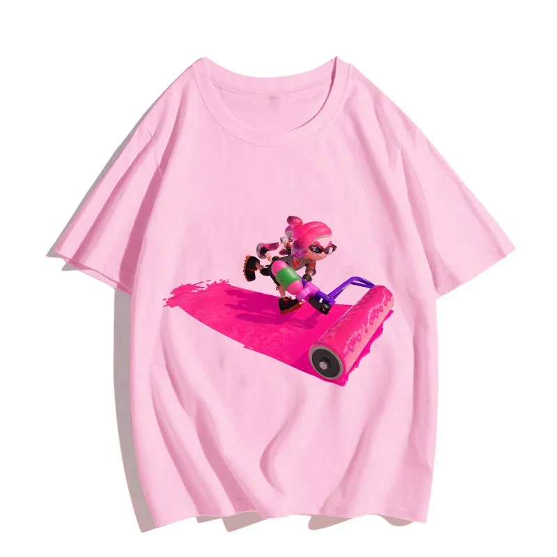 

3 Color Splatoon Chaos Cartoon Game Switch Tees Children T Shirt Fashion Short Sleeves Top Kids Harajuku Print Clothing T-shirt
