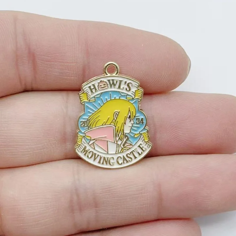 10Pcs Cute Cartoon Character Enamel Pendants Set Gold Plated Charms for DIY Jewelry Making Necklace Keychain