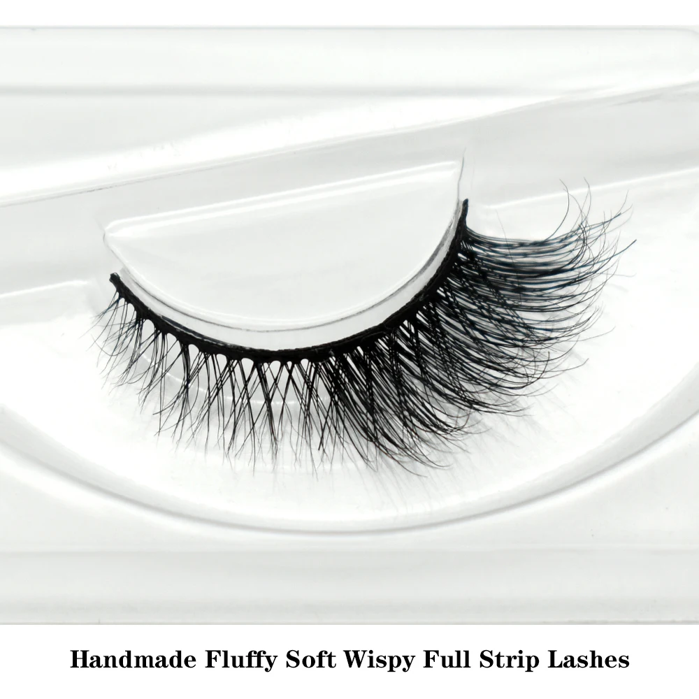 FOXESJI Mink Eye Lashes False Eyelashes Extensions Fluffy Wispy Soft Handmade Reusable Cross Full Cat Eye Mink Lashes Extension