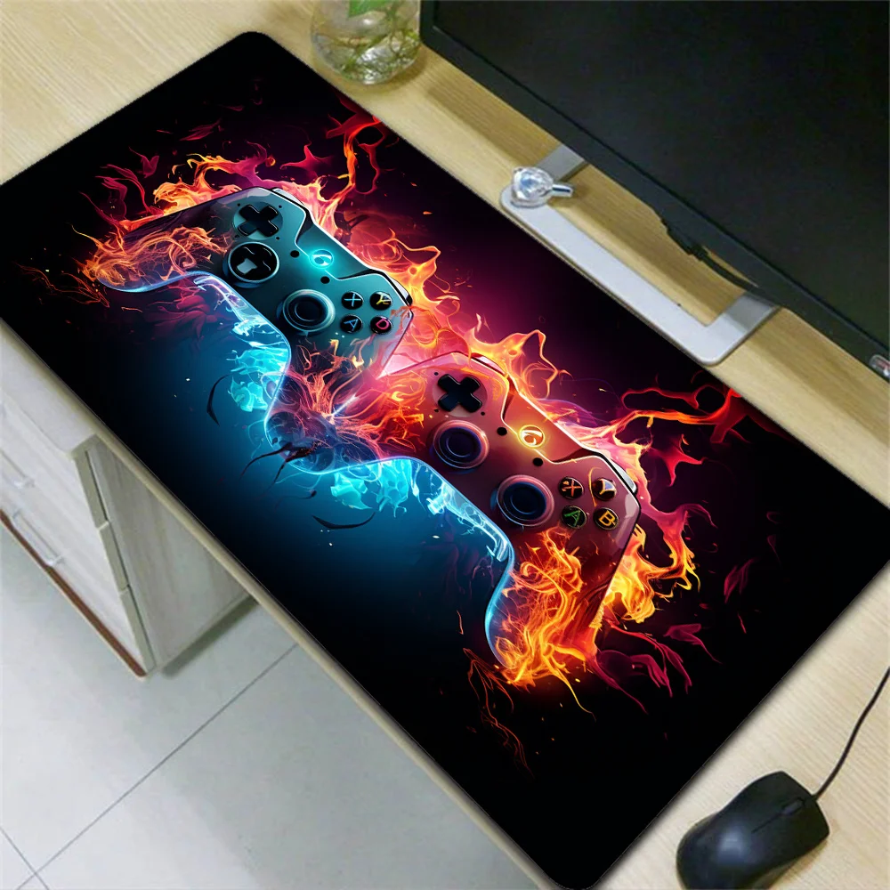 Gamer neon design mouse pad extended e-sports rubber desk pads gaming office computer keyboard mat new laptop carpet table mats