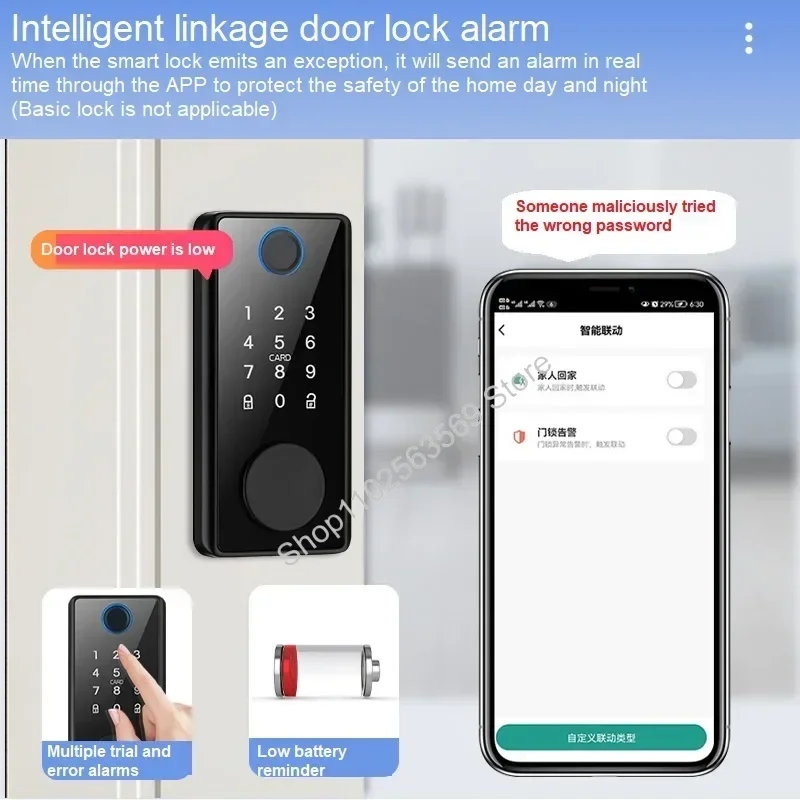 Imagem -05 - Smart Deadbolt Door Lock com Senha de Impressão Digital Cartão ic Keyless Entry Keypad Remote Unlocking App Keyless Entry Ttlock App