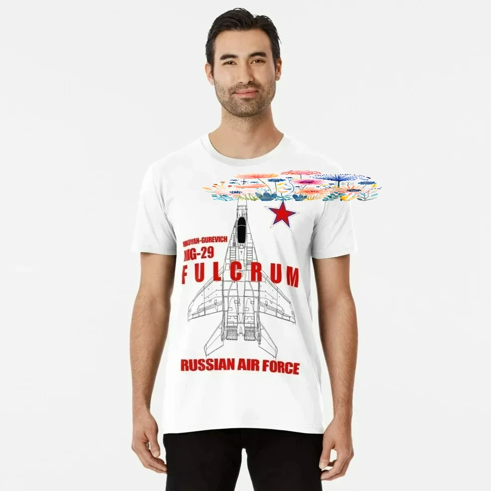 Russian Air Force MiG-29 Fulcrum Fighter T Shirt New 100% Cotton Short Sleeve O-Neck Casual T-shirts Size S-3XL