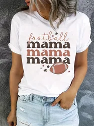 Football Mama graphic t-shirt women's top summer fashion short sleeved round neck Harajuku y2k Mother's Day gift