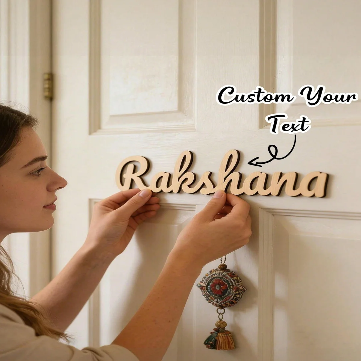 1 Custom Wooden Name Sign – Personalized Decorative Gift; Suitable for Home or Bedroom Decor; Wooden Plaque for Birthdays, Weddi