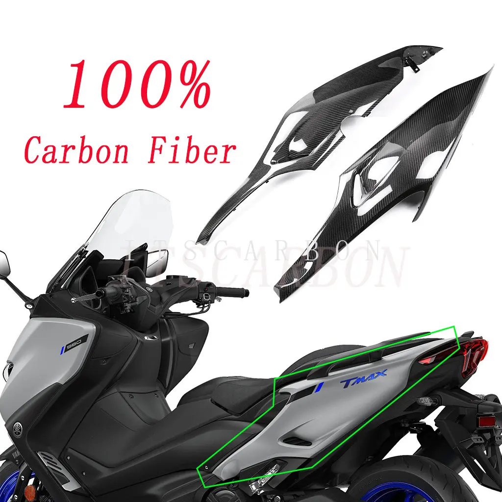 For YAMAHA TMAX T-MAX 560 2020 2021 Motorcycle Accessories 3K Carbon Fiber Tail Fairing Side Panels Fairings Cover Part Kits