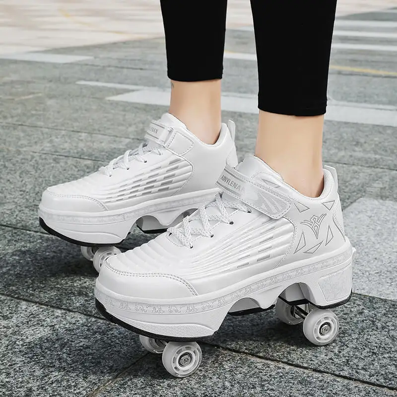 Youth New Roller Shoes Retractable High Quality Outdoor Running Boys Girls With 4 Wheels Urban Parkour Deformation Skate Shoes