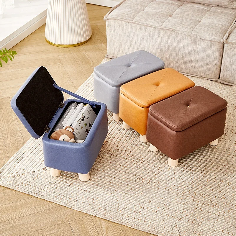 

Storage Child Stool – Household Sofa Footstool, Living Room Tea Table Stool, Small Footstool for Shoes, Compact Storage Bench