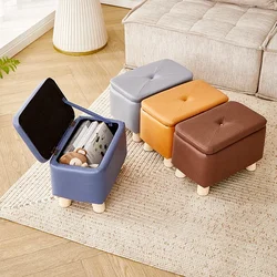 Storage Child Stool – Household Sofa Footstool, Living Room Tea Table Stool, Small Footstool for Shoes, Compact Storage Bench