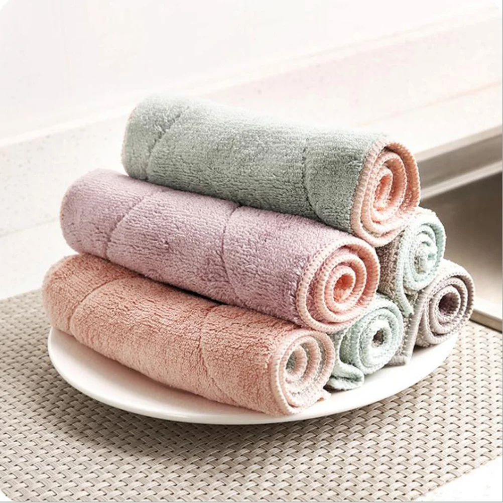 

10pcs Thickened Water-Absorbing Dish Towel Kitchen Cleaning Cloth For Dishes Bowls Spoons Fruit Durable Scouring Wipe