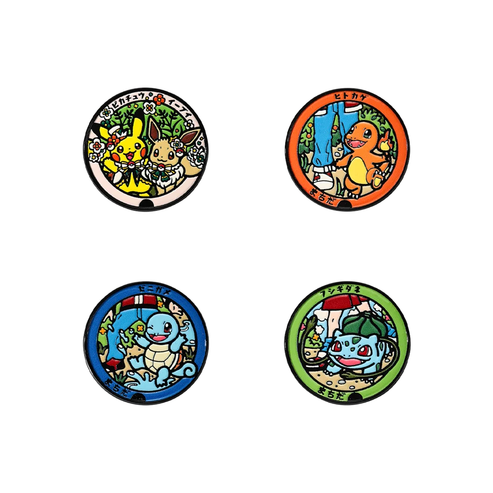 4er-Set Anime Monster Elfen Emaille-Anstecknadeln – Niedliche Cartoon-Kreaturen Metallbroschen Großhandel für Rucksack-Fans Souvenir Geschenk