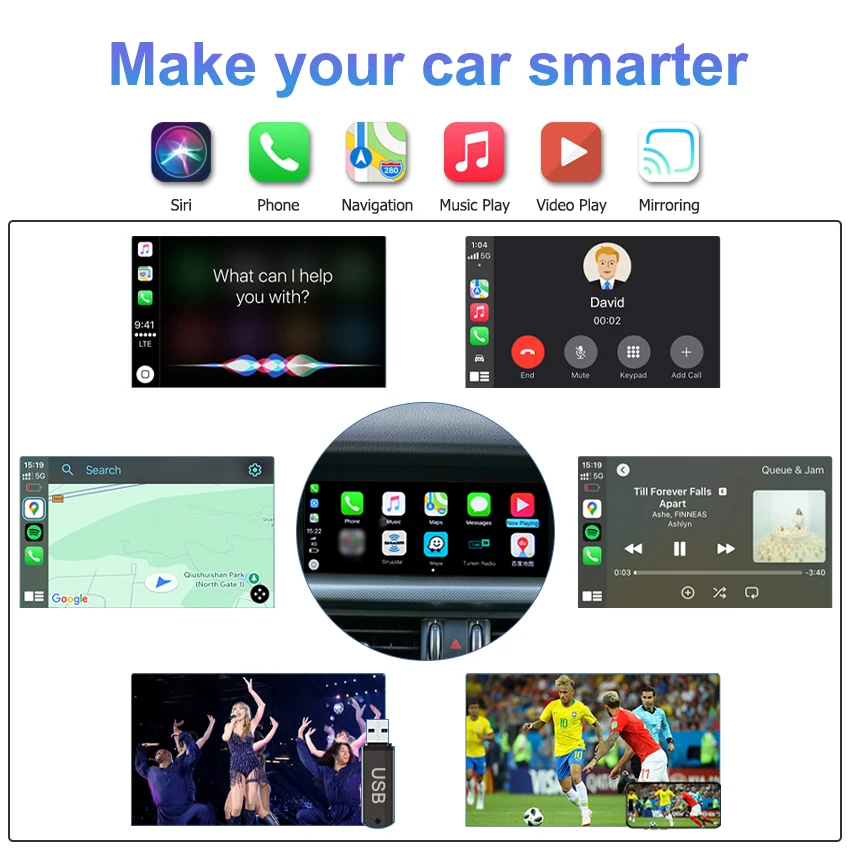Carplay Android Auto اللاسلكي لسيارة ألفا روميو جوليا ستيلفيو 2015-2019 مع نظام تحديد المواقع والملاحة راديو السيارة مشغل وسائط متعددة قائمة OEM