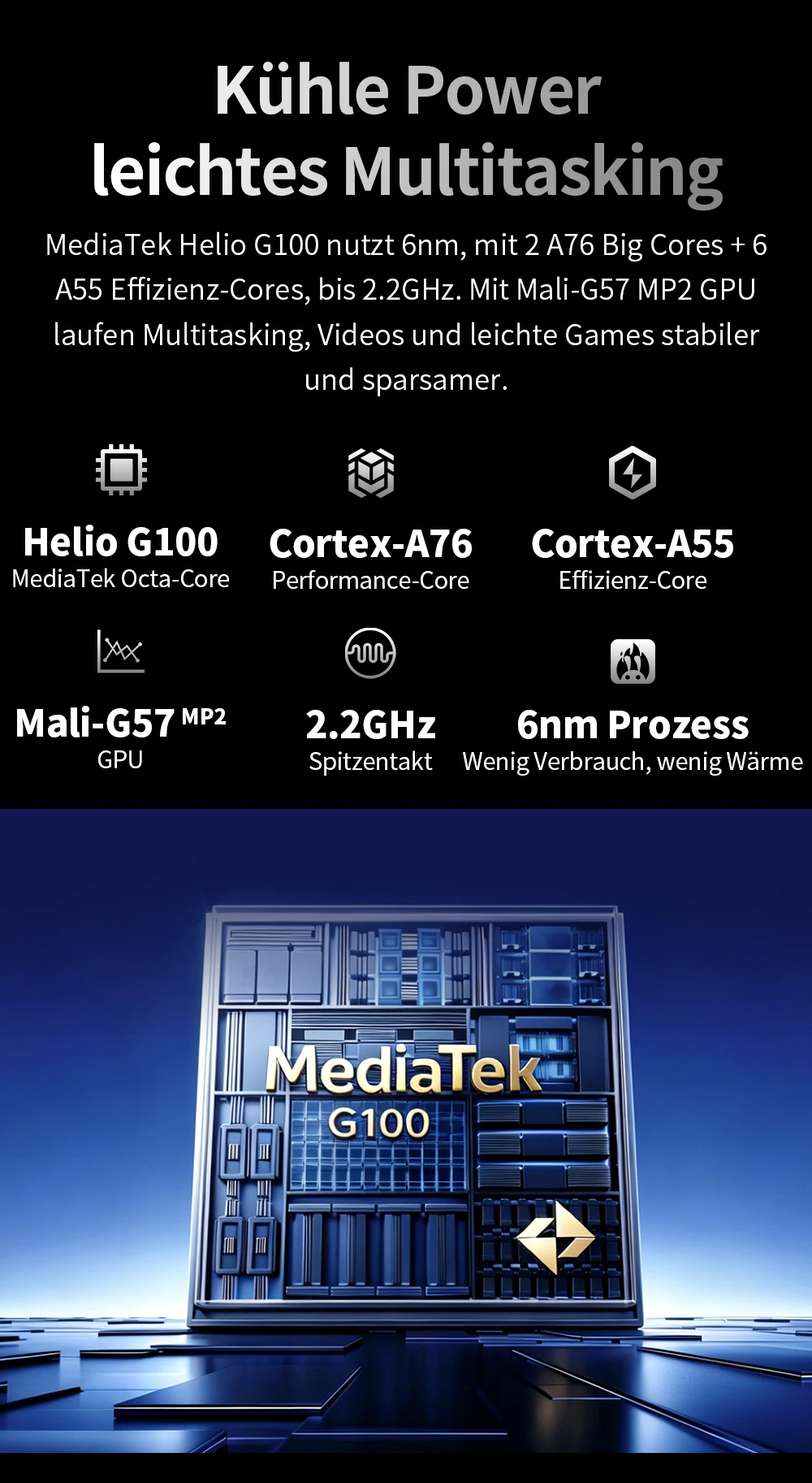 Teclast T70Pro Android 16 Tablet mit Gemini AI, 14 Zoll IPS 2240x1400 Display, G100 Octa-Core, 8GB RAM+40GB erweiterter RAM, 128GB UFS-Speicher, 1TB Micro-SD-Erweiterung, Dual-SIM 4G LTE, 10000mAh Akku, 18W PD-Ladung – Detail 6
