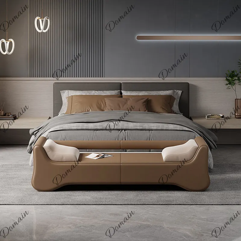 Light luxury high-end irregular-shaped bedside bench master design style living room bench coat rack sofa foot bench