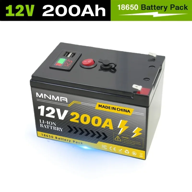 LiFePO4 Deep Cycle Lithium-batterij 12V 200Ah, 4000+ cycli oplaadbare batterij voor zonne-/windenergie, kleine UPS, verlichting, en meer