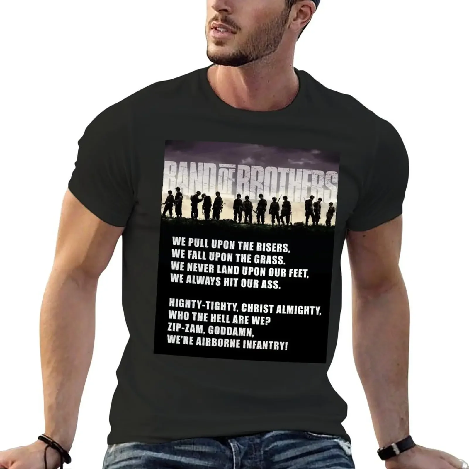 

Band of Brothers - Airborne Infantry T-Shirt rapper graphic tees graphic tee shirt new edition mens big and tall t shirts