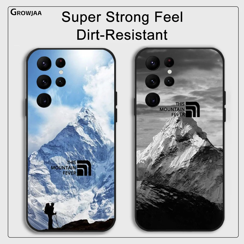 

Face The Snowy Mountains Phone Case for Samsung Galaxy S24 Ultra S22 S23 Ultra S21 S20 5G Protective Silicone TPU Funda Cover