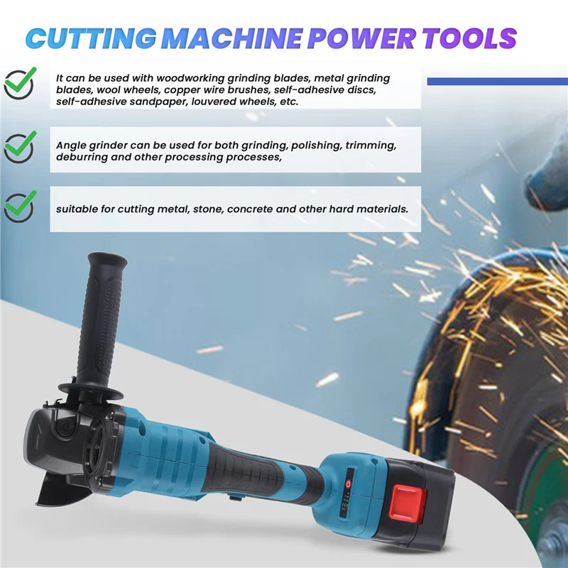 

B07A-21V 100Mm Brushless Angle Grinder Grinding Tool Cutting Machine Power Tool For Cutting Polishing Tile US Plug