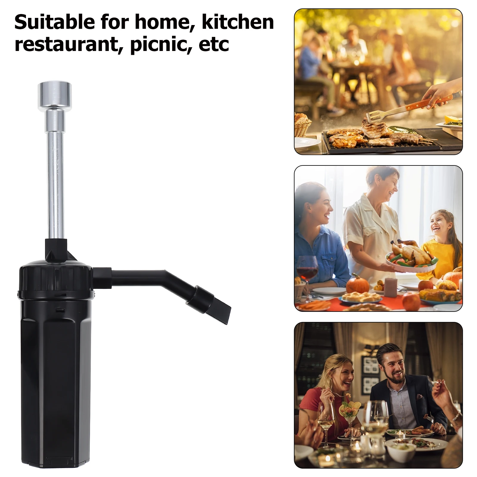 

Portable Food Smoker Kitchen Supply BBQ Grill Smoke Machine Plastic Stainless Steel Lightweight Small Size Home Restaurant