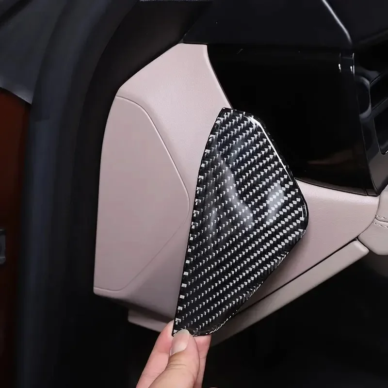 

For Porsche Taycan 2019-2024 Soft Carbon Fiber Car Dashboard Side Panel Cover Trim Sticker Interior Car Accessories