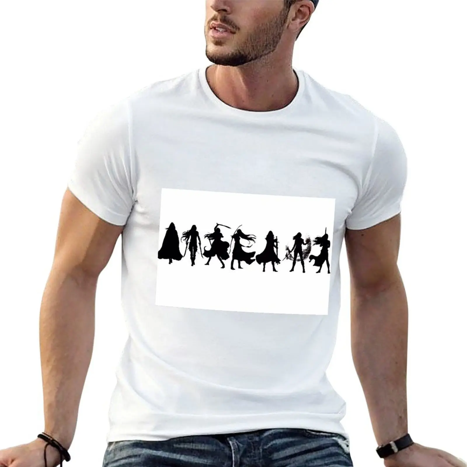 

Throne of glass cover silhouettes T-Shirt men t shirt cotton 100% funny t shirts cotton T-Shirt