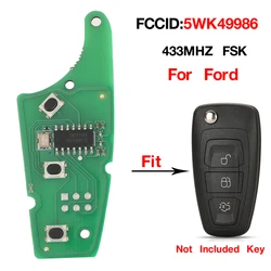 jingyuqin FCCID 5WK49986 3 Buttons Remote Key Circuit Board 433MHZ FSK For Ford Focus MK3 and T6 Ranger Replacement
