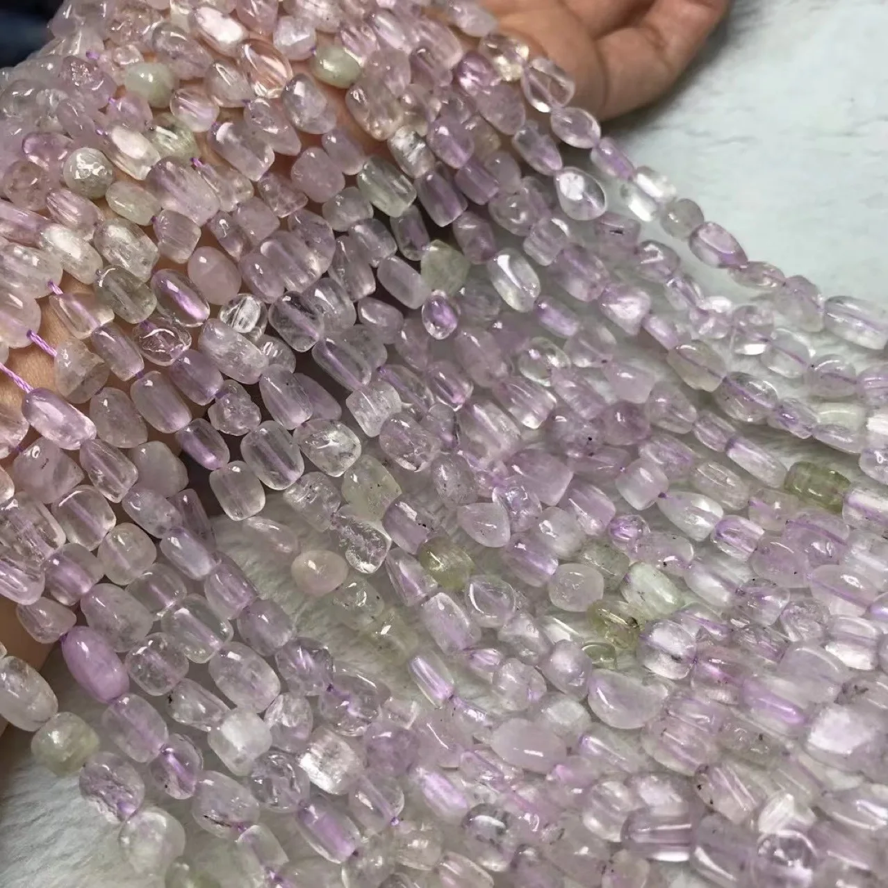 

PURPLE kunzite baroque 8-9mm nature for making jewelry necklace 38cm FPPJ wholesale loose beads