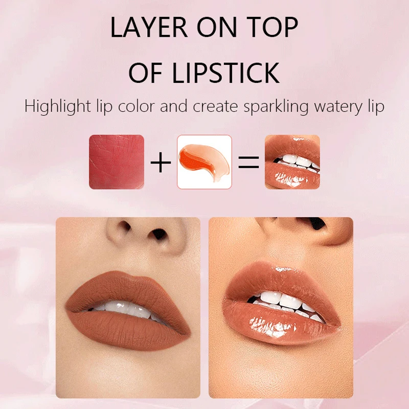 Gelee Lip gloss Verbesserung der Farbe lang anhaltender feuchtigkeit spendender Lippenstift einfach aufzutragen natürliche drei dimensionale Lipgloss-Kosmetik