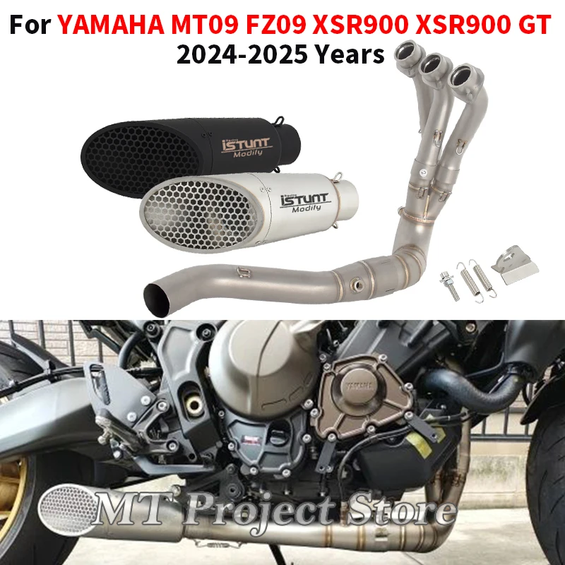 

Motorcycle Exhaust Escape System Front Link Pipe With Muffler Slip On For YAMAHA MT-09 FZ09 MT 09 XSR900 GT XSR 900 2024 2025