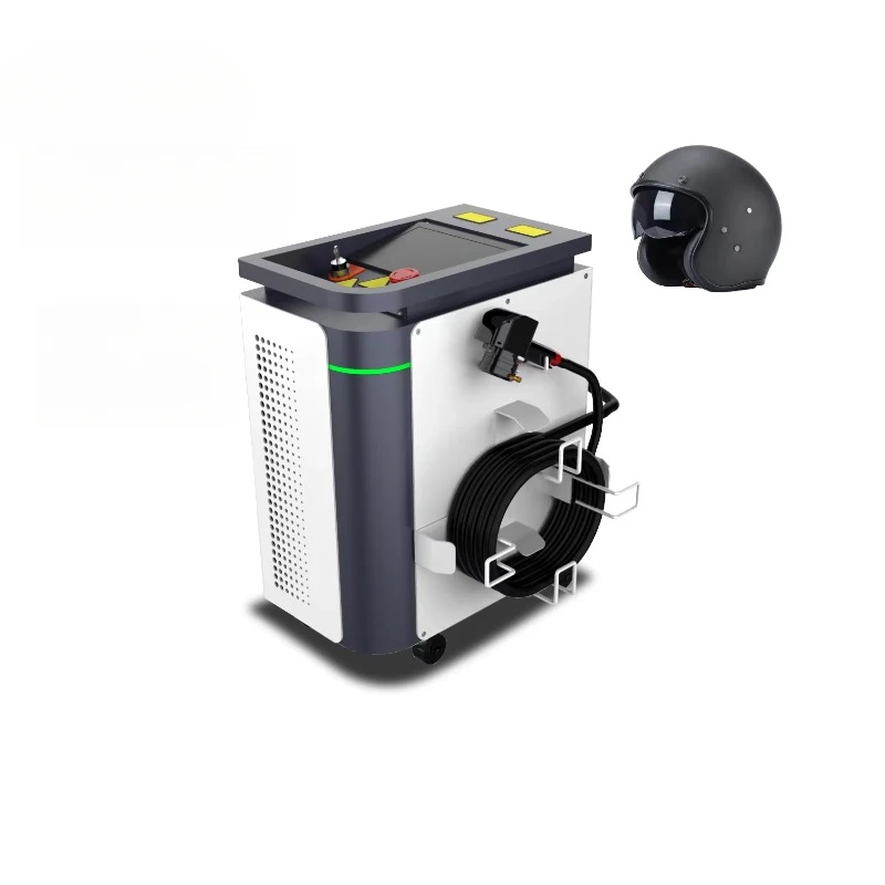 

100w pulse cleaner helmet cleaning machine handheld portable paint oil strip rust remove metal steel stone