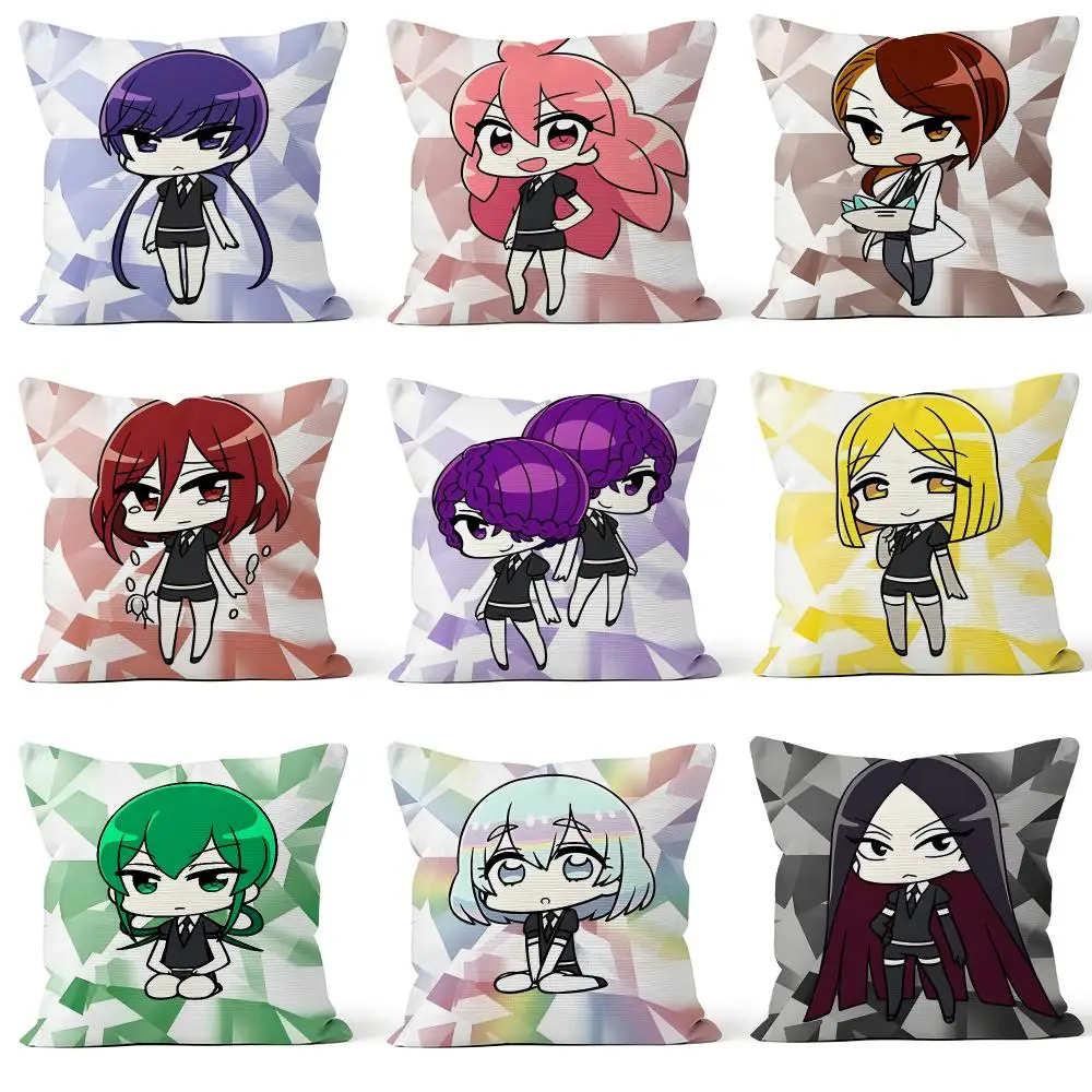 Anime Land of the Lustrous HNK Phos Cushion Cover Throw Pillow Soft Short Plush Cozy Durable For Sofa Bedroom Home Decor Gift