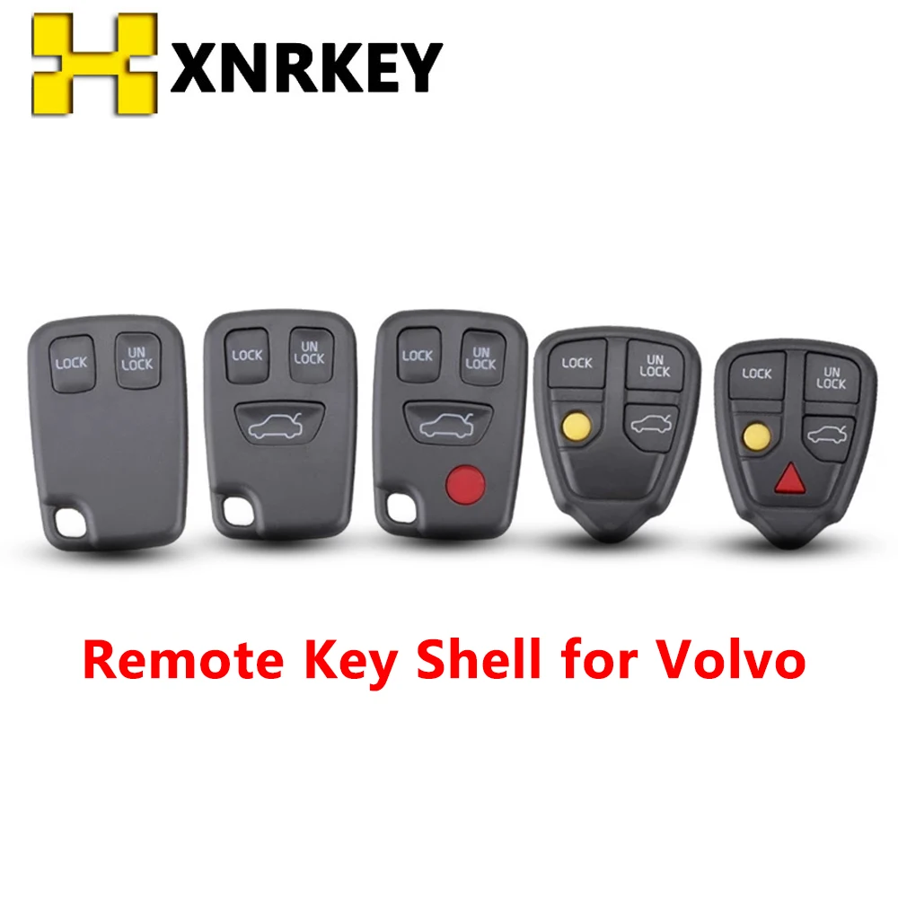 

XNRKEY for Volvo S40 S60 S70 S80 V40 V70 XC90 XC70 Tech 2/3/4/5 Buttons Replacement Remote Car Key Cover Case Fob Key Shell