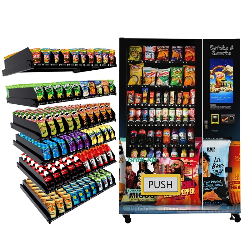 Unmanned SDK Function Commercial Beverage Snack Dispenser Customized Coin QR Code Token Payment Gym Stadium