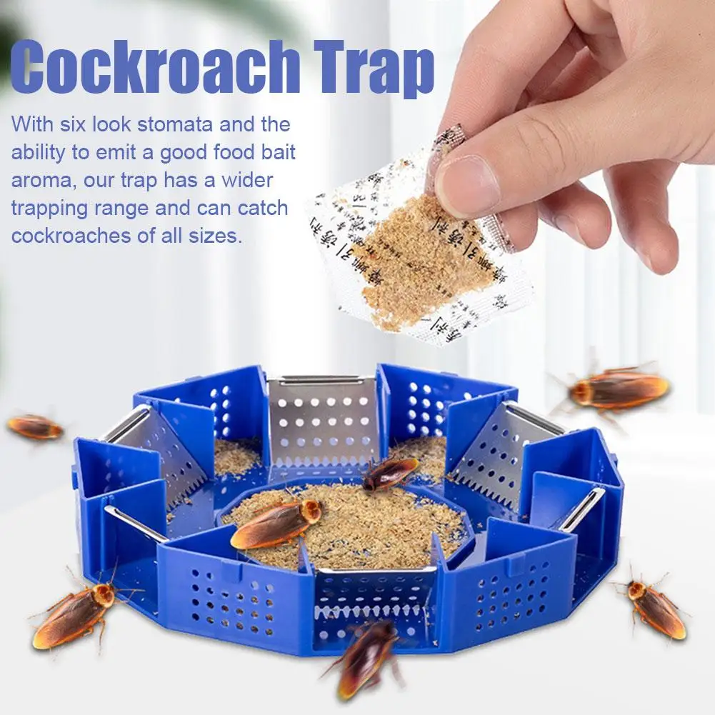 

1pc Cockroach Trap Box Reusable Six-Door Safe Efficient Anti Cockroaches Killer Roach Catcher Trap No Pollute For Home Kitc V2D7