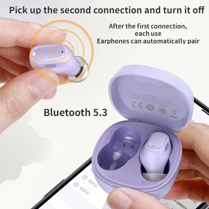 Imagem -03 - Baseus-fone de Ouvido Bluetooth sem Fio Fone de Ouvido Intra-auricular Sonora Redução de Ruído Baixa Latência Huawei Xiaomi Oppo Wm01 Alta Qualidade