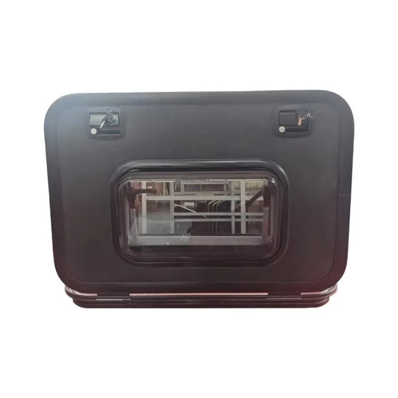 ATVCustom RV Hatch Doors Aluminum Alloy Caravan Trailer Compartment Storage Doors With Push-out Hinge Window