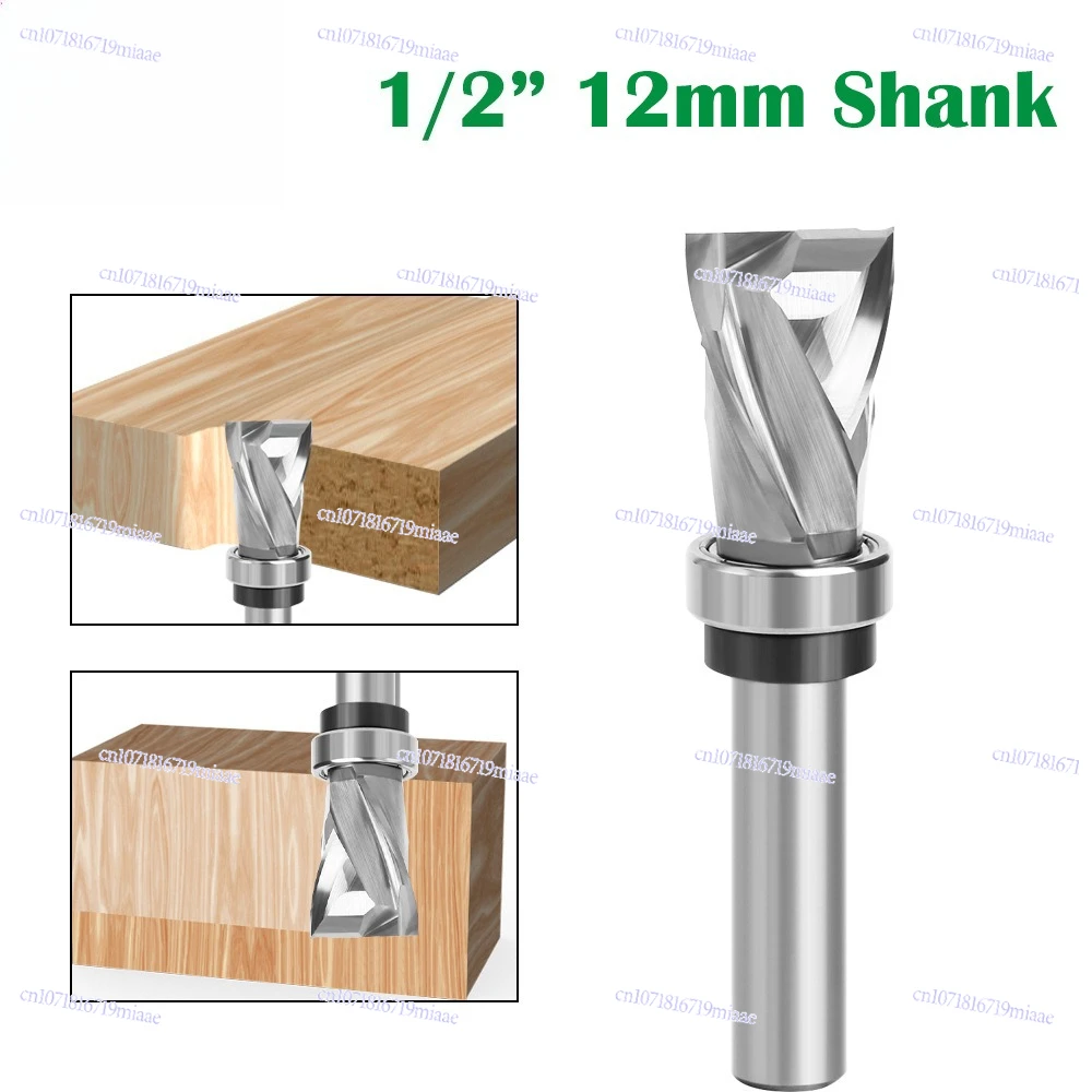 Double Helix Bearing Profiling Integral Alloy Woodworking Profiling Milling Cutter Engraving Machine Use Tool 1/2 Shank 12 Shank