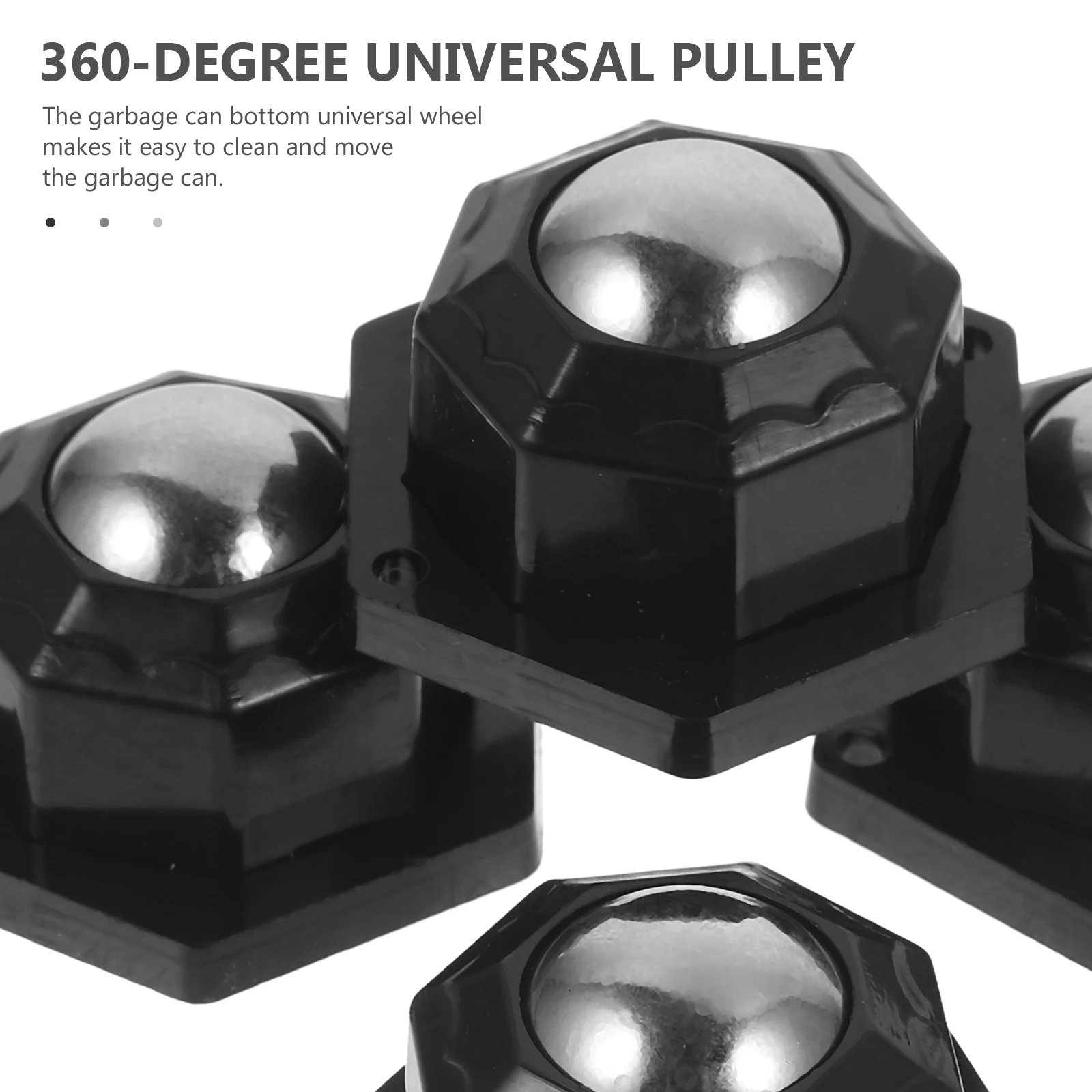 

1 set Furniture Casters Self Adhesive Mini Wheels 20mm Steel Ball 200kg Capacity Swivel Trash Can Appliance Rollers Black