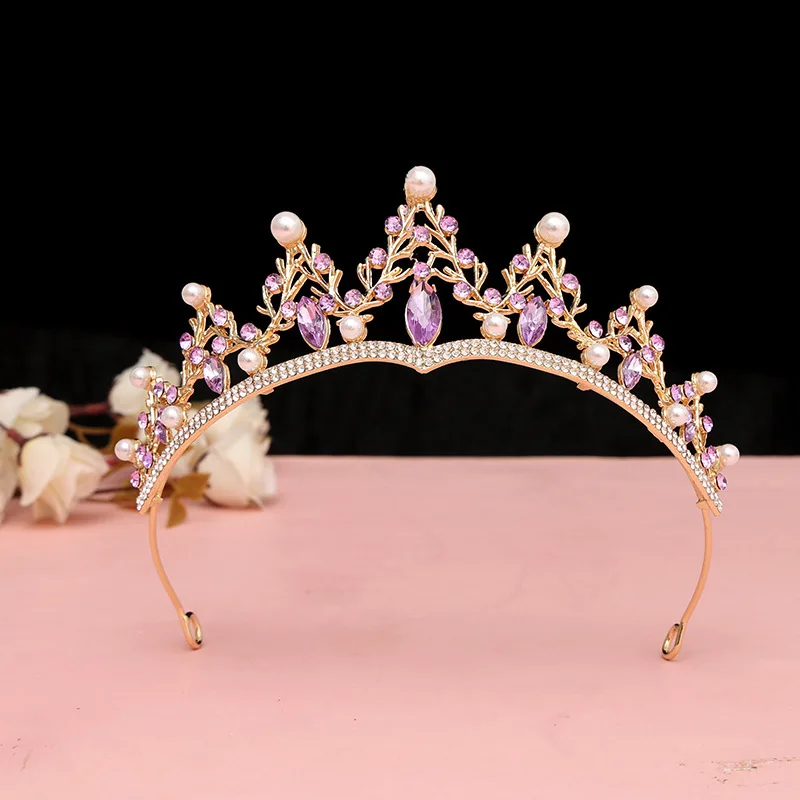 1pc new bridal crown gold fashion tree branch shape pearl crown wedding headdress crown