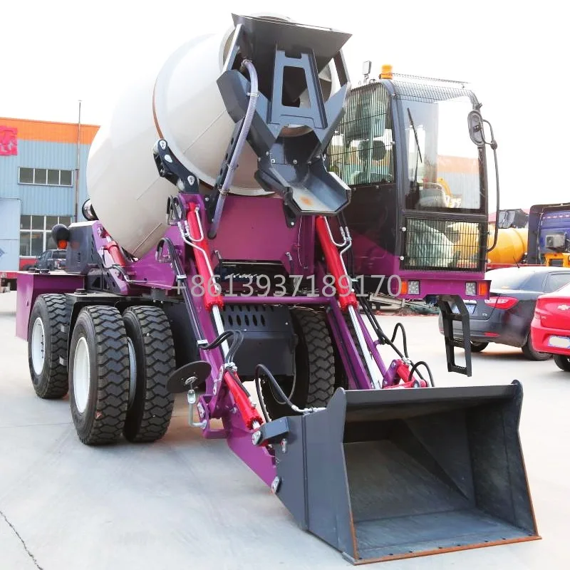 Mixed Concrete Chute Unloading Self Loading Concrete Mixer Car with Auto Weighing Hopper
