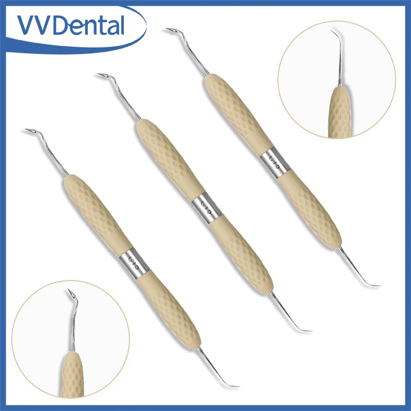 VVDental Dental Resin Filled Restorative Instrument Filler Aesthetic Restoration Knife Silicone Handle Dentistry Tools 1/7Pcs