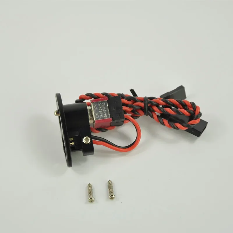 Miracle CNC Aluminum Alloy Heavy Duty Single Power Switch Witch Futaba JR Cable For RC Airplane Models